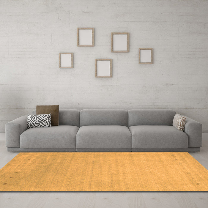 Machine Washable Abstract Orange Contemporary Area Rugs in a Living Room, wshcon2327org