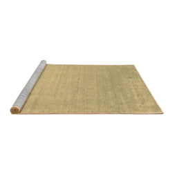 Sideview of Machine Washable Abstract Brown Contemporary Rug, wshcon2327brn