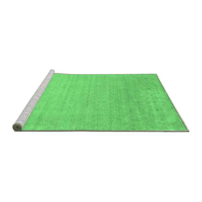 Sideview of Machine Washable Abstract Emerald Green Contemporary Area Rugs, wshcon2327emgrn
