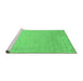 Sideview of Machine Washable Abstract Emerald Green Contemporary Area Rugs, wshcon2327emgrn