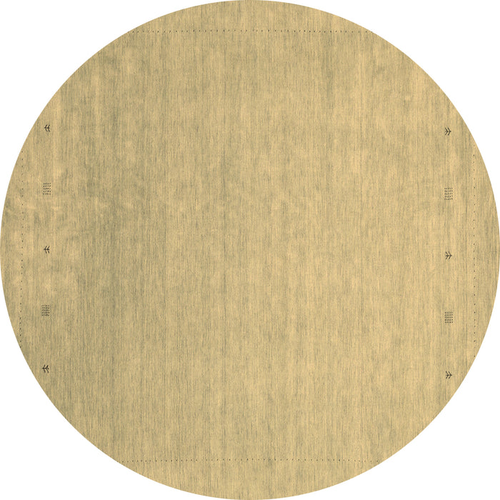 Round Abstract Brown Contemporary Rug, con2327brn