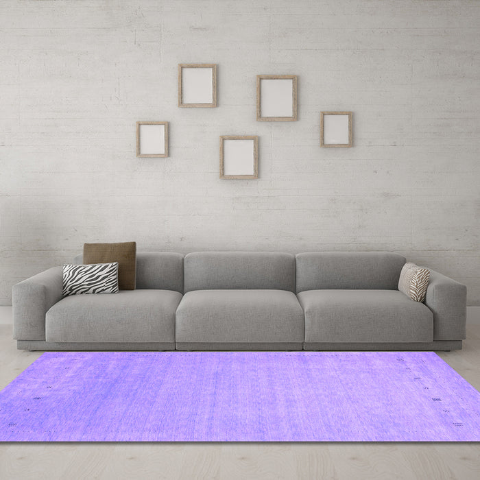 Machine Washable Abstract Purple Contemporary Area Rugs in a Living Room, wshcon2327pur