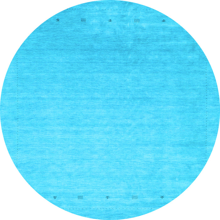 Round Machine Washable Abstract Light Blue Contemporary Rug, wshcon2327lblu