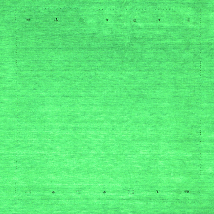 Round Machine Washable Abstract Green Contemporary Area Rugs, wshcon2327grn