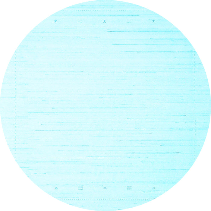 Round Machine Washable Solid Light Blue Modern Rug, wshcon2328lblu