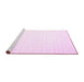 Sideview of Machine Washable Solid Pink Modern Rug, wshcon2328pnk