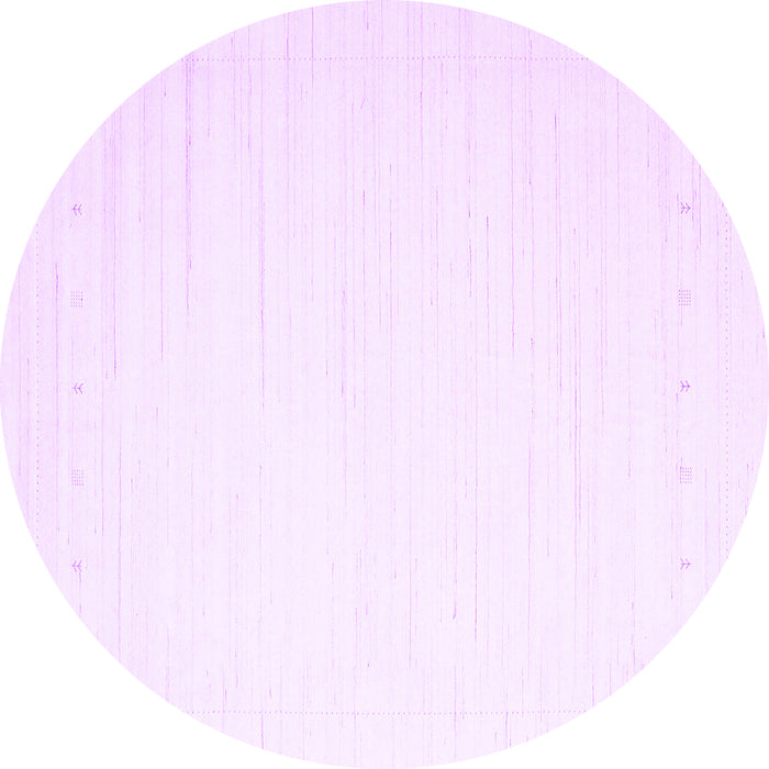 Round Machine Washable Solid Purple Modern Area Rugs, wshcon2328pur