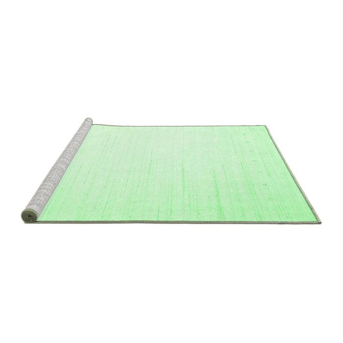 Sideview of Machine Washable Solid Emerald Green Modern Area Rugs, wshcon2328emgrn