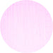 Round Machine Washable Solid Pink Modern Rug, wshcon2328pnk