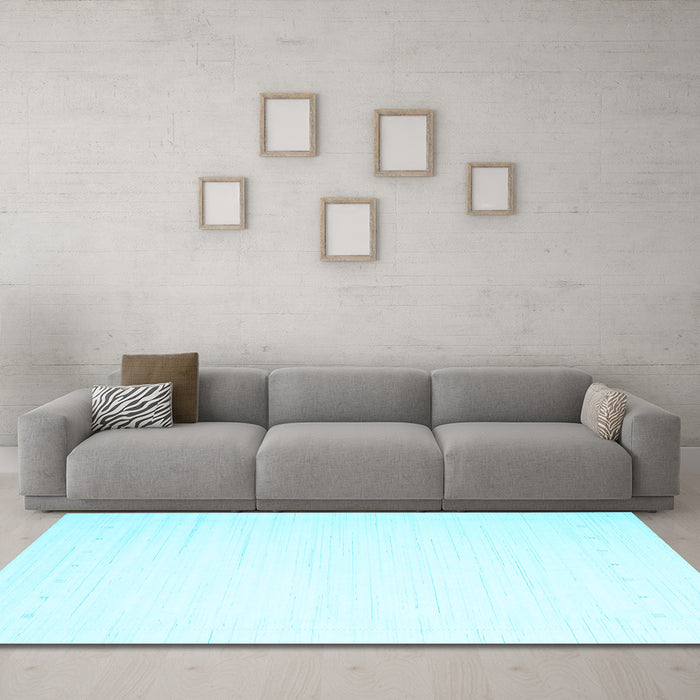 Machine Washable Solid Light Blue Modern Rug in a Living Room, wshcon2328lblu