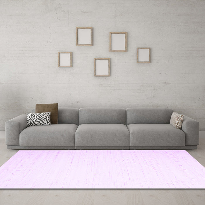 Machine Washable Solid Purple Modern Area Rugs in a Living Room, wshcon2328pur