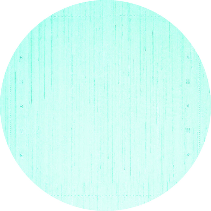 Round Solid Turquoise Modern Rug, con2328turq