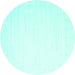 Round Solid Turquoise Modern Rug, con2328turq