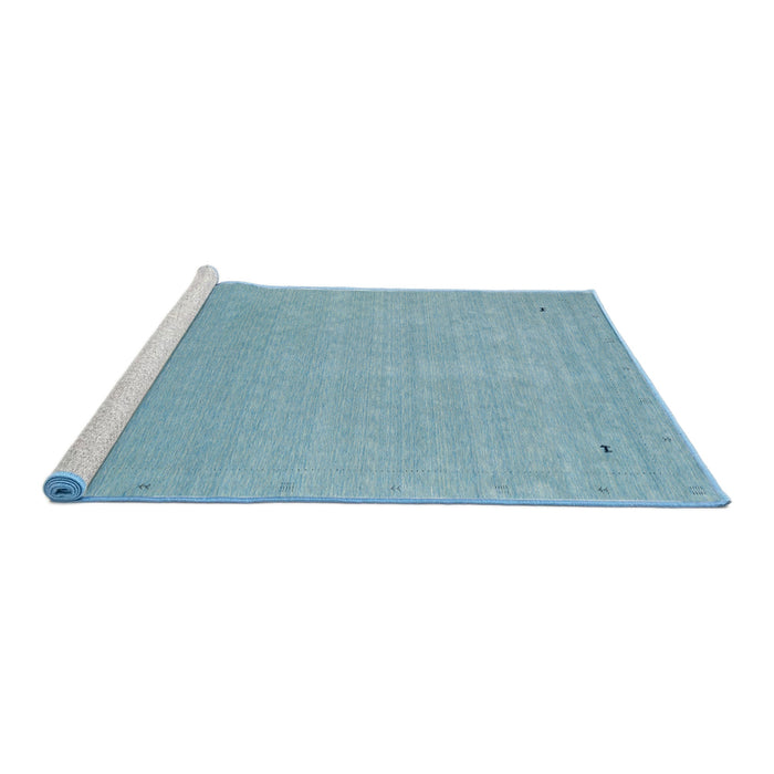 Serging Thickness of Machine Washable Contemporary Denim Blue Rug, wshcon2329
