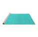 Sideview of Machine Washable Abstract Turquoise Contemporary Area Rugs, wshcon2329turq