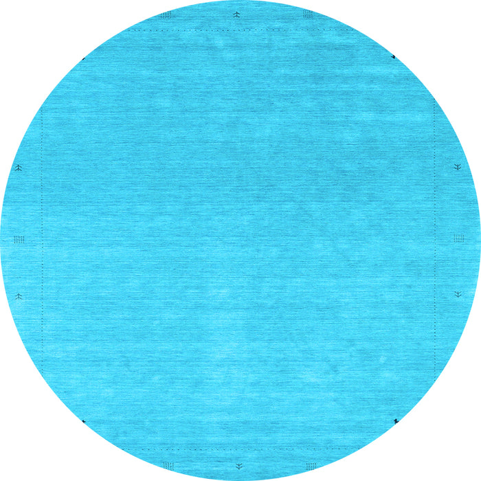 Round Abstract Light Blue Contemporary Rug, con2329lblu