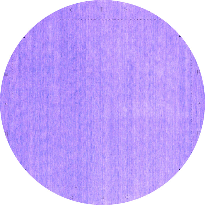 Round Machine Washable Abstract Purple Contemporary Area Rugs, wshcon2329pur