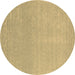 Round Abstract Brown Contemporary Rug, con2329brn