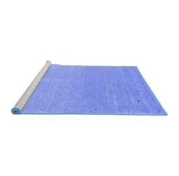 Sideview of Machine Washable Abstract Blue Contemporary Rug, wshcon2329blu