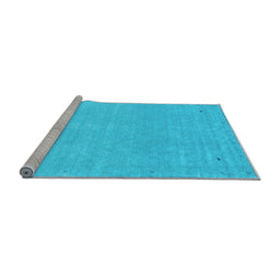 Sideview of Machine Washable Abstract Light Blue Contemporary Rug, wshcon2329lblu