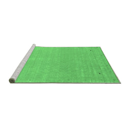 Sideview of Machine Washable Abstract Emerald Green Contemporary Area Rugs, wshcon2329emgrn