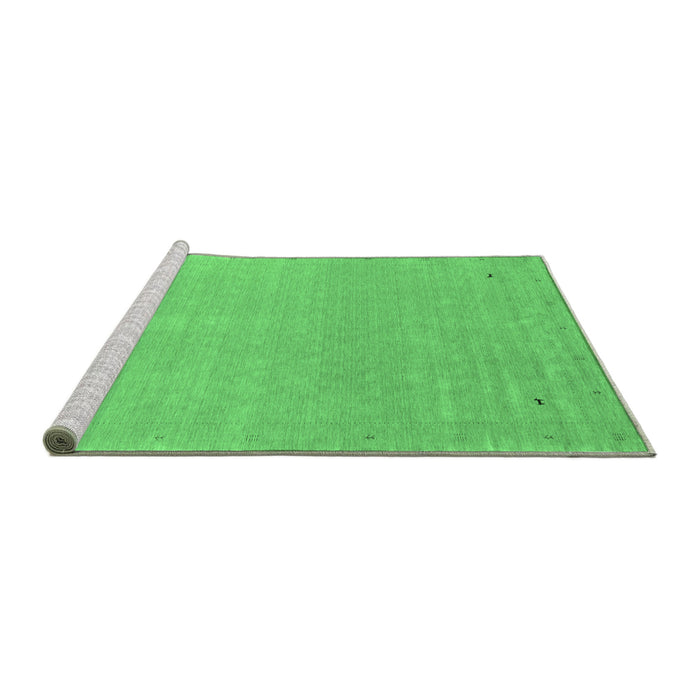Sideview of Machine Washable Abstract Emerald Green Contemporary Area Rugs, wshcon2329emgrn