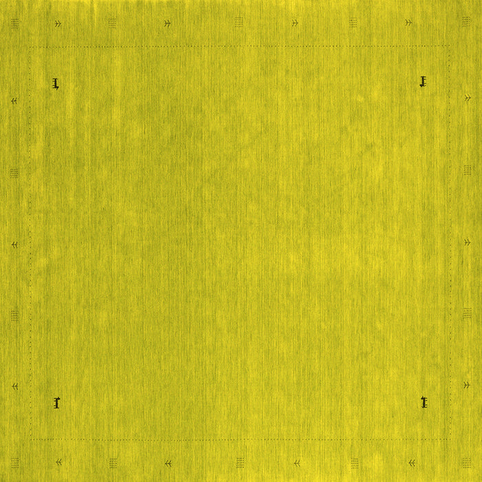 Square Abstract Yellow Contemporary Rug, con2329yw
