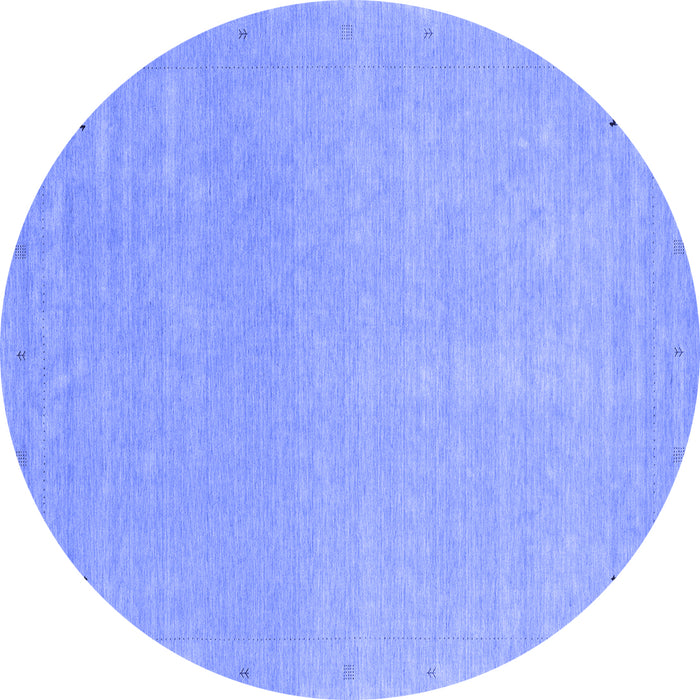 Round Machine Washable Abstract Blue Contemporary Rug, wshcon2329blu