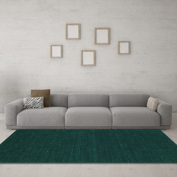 Machine Washable Abstract Turquoise Contemporary Area Rugs in a Living Room,, wshcon232turq