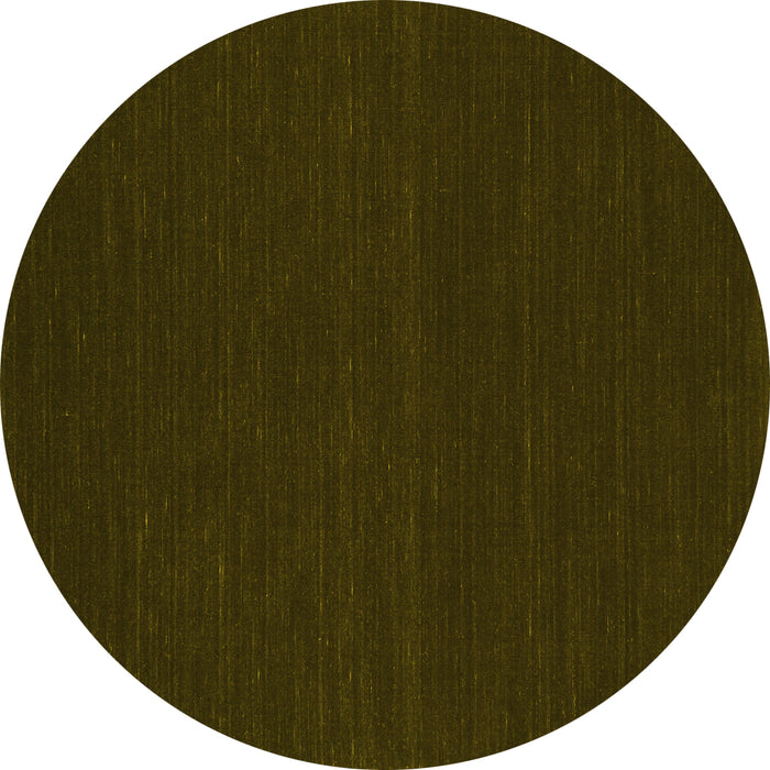 Round Abstract Yellow Contemporary Rug, con232yw