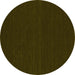 Round Abstract Yellow Contemporary Rug, con232yw