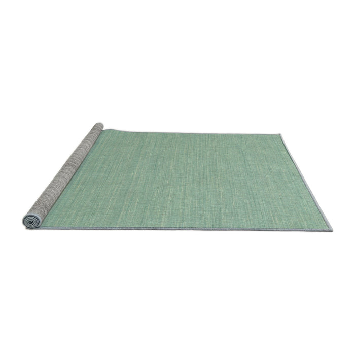 Serging Thickness of Machine Washable Contemporary Blue Green Rug, wshcon233
