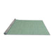 Serging Thickness of Machine Washable Contemporary Blue Green Rug, wshcon233