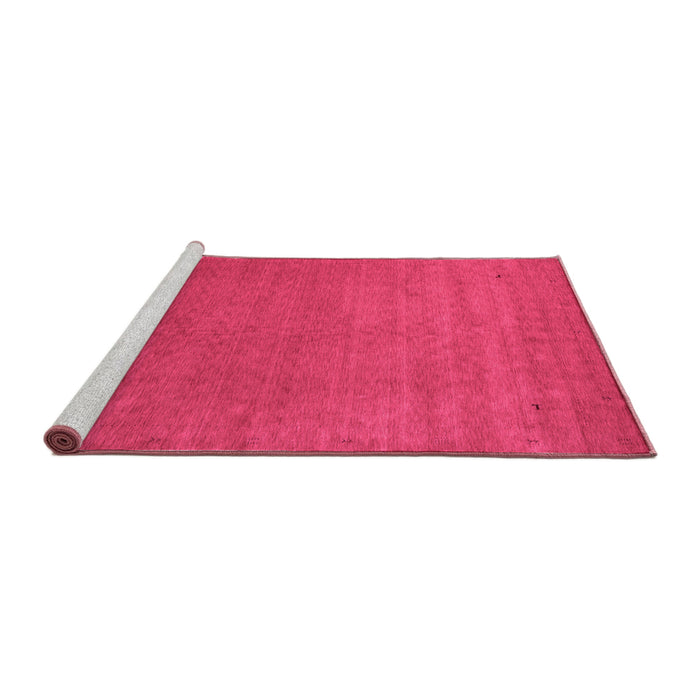 Sideview of Machine Washable Abstract Pink Contemporary Rug, wshcon2330pnk