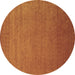 Round Abstract Brown Contemporary Rug, con2330brn