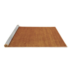 Sideview of Machine Washable Abstract Brown Contemporary Rug, wshcon2330brn