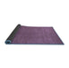 Sideview of Abstract Blue Contemporary Rug, con2330blu