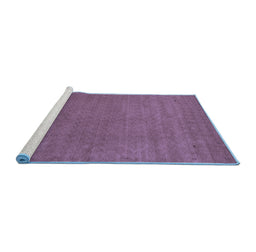 Sideview of Machine Washable Abstract Blue Contemporary Rug, wshcon2330blu