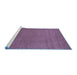 Sideview of Machine Washable Abstract Blue Contemporary Rug, wshcon2330blu