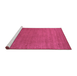 Sideview of Machine Washable Abstract Purple Contemporary Area Rugs, wshcon2330pur