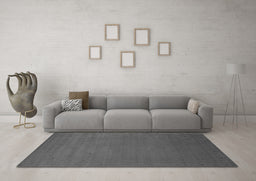 Machine Washable Abstract Gray Contemporary Rug in a Living Room,, wshcon2330gry