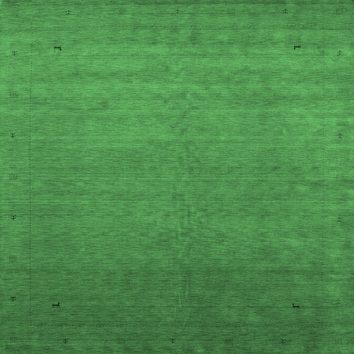 Square Abstract Emerald Green Contemporary Rug, con2330emgrn