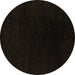 Round Abstract Brown Contemporary Rug, con2331brn