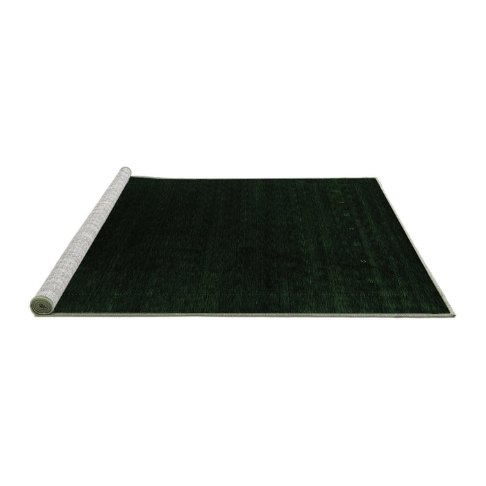 Sideview of Machine Washable Abstract Emerald Green Contemporary Area Rugs, wshcon2331emgrn
