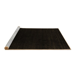 Sideview of Machine Washable Abstract Brown Contemporary Rug, wshcon2331brn