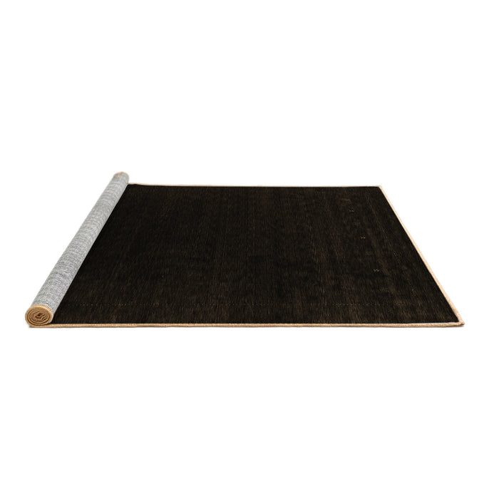 Sideview of Machine Washable Abstract Brown Contemporary Rug, wshcon2331brn