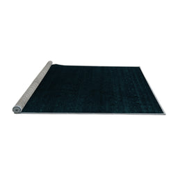 Sideview of Machine Washable Abstract Light Blue Contemporary Rug, wshcon2331lblu