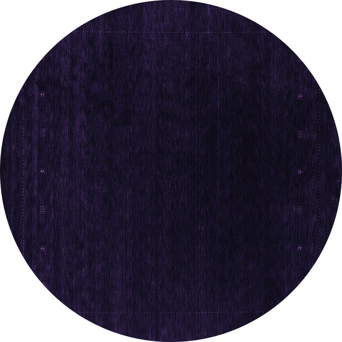 Round Machine Washable Abstract Purple Contemporary Area Rugs, wshcon2331pur
