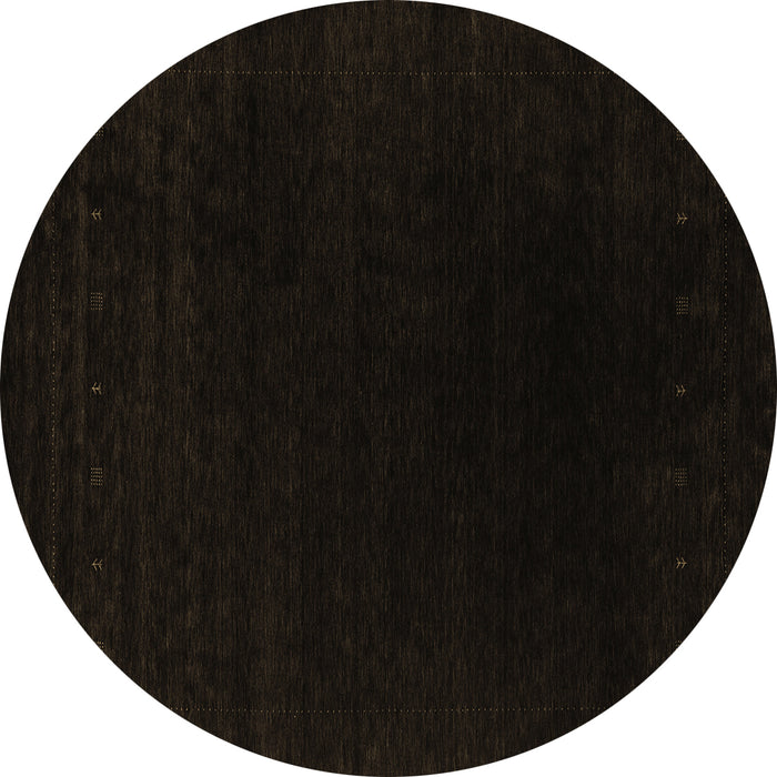 Round Machine Washable Abstract Brown Contemporary Rug, wshcon2331brn