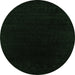 Round Abstract Emerald Green Contemporary Rug, con2331emgrn